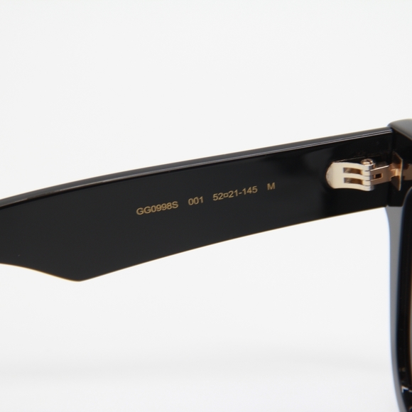 NEW GUCCI SQUARE SUNGLASSES GG0998S 001 WOMEN’S GUCCI GG0998S BLACK EYEWEAR - Picture 9 of 12